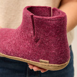 glerups Filzstiefel mit Ledersohle Filzstiefel mit Ledersohle Cranberry