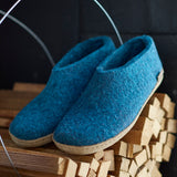 glerups Hausschuhe mit Ledersohle Hausschuhe mit Ledersohle Petrol