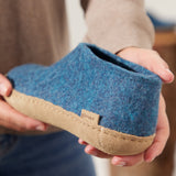 glerups Hausschuhe mit Ledersohle Hausschuhe mit Ledersohle Petrol