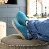 glerups Pantoffel mit Ledersohle Pantoffel mit Ledersohle Petrol