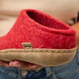 glerups Pantoffel mit Ledersohle Pantoffel mit Ledersohle Rot
