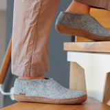 glerups Hausschuhe mit Ledersohle Hausschuhe mit Ledersohle Grau