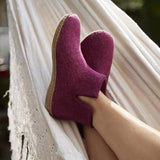glerups Filzstiefel mit Ledersohle Filzstiefel mit Ledersohle Cranberry
