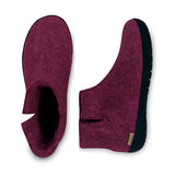 glerups Filzstiefel mit Naturkautschuksohle - schwarz Filzstiefel mit Naturkautschuk Cranberry