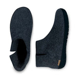glerups Filzstiefel mit Naturkautschuksohle - schwarz Filzstiefel mit Naturkautschuk Denim