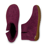 glerups Filzstiefel mit Naturkautschuksohle Filzstiefel mit Naturkautschuk Cranberry