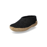glerups Hausschuhe junior Hausschuhe mit Ledersohle Anthrazit