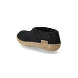 glerups Hausschuhe junior Hausschuhe mit Ledersohle Anthrazit