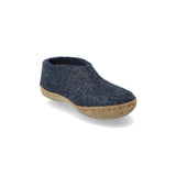 glerups Hausschuhe junior Hausschuhe mit Ledersohle Denim
