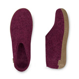glerups Hausschuhe mit Ledersohle Hausschuhe mit Ledersohle Cranberry