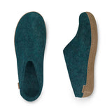 glerups Pantoffel mit Ledersohle Pantoffel mit Ledersohle Petrol