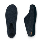 glerups Pantoffel mit Naturkautschuksohle - Schwarz Pantoffel mit Naturkautschuk Denim