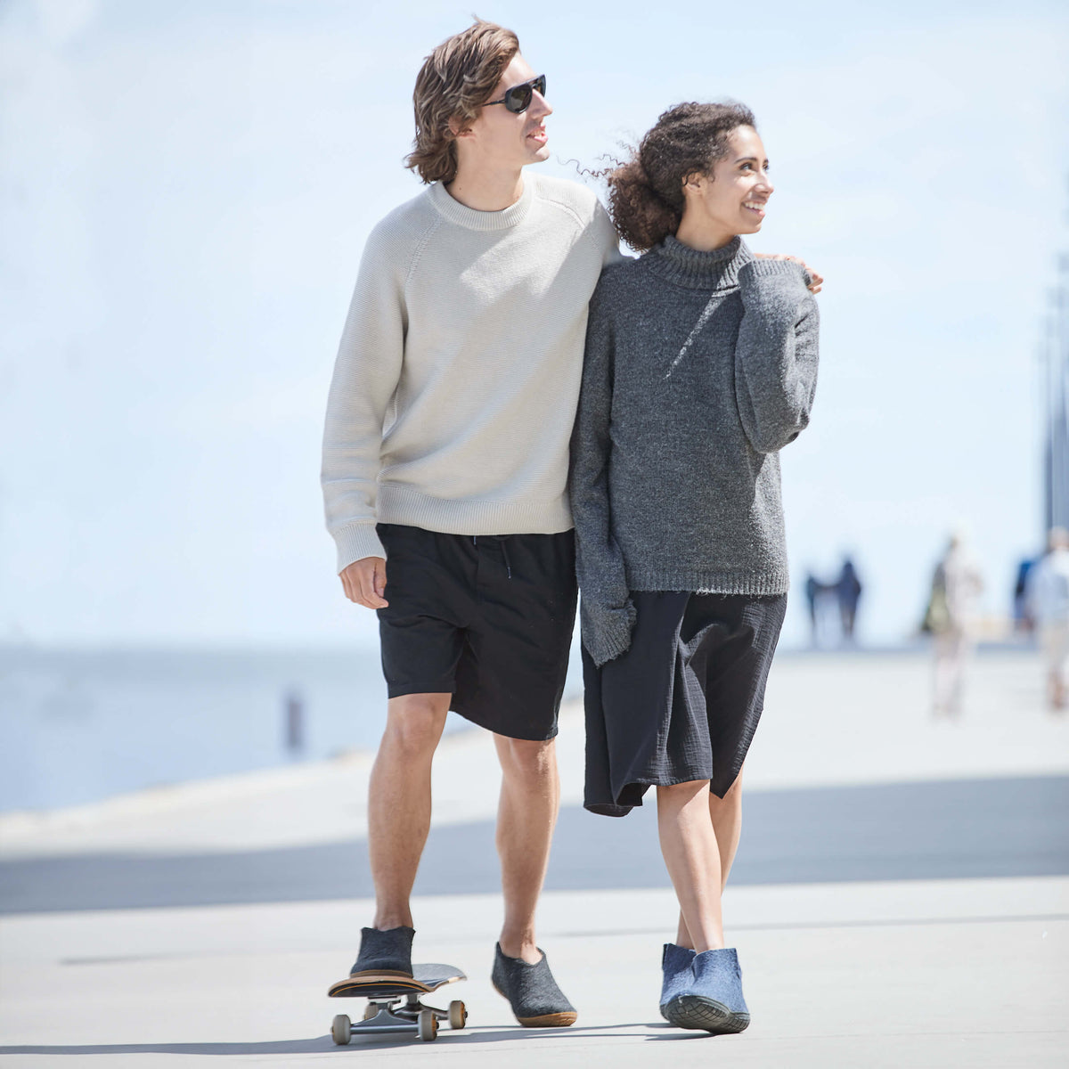 glerups Filzstiefel mit Naturkautschuksohle - schwarz Filzstiefel mit Naturkautschuk Denim