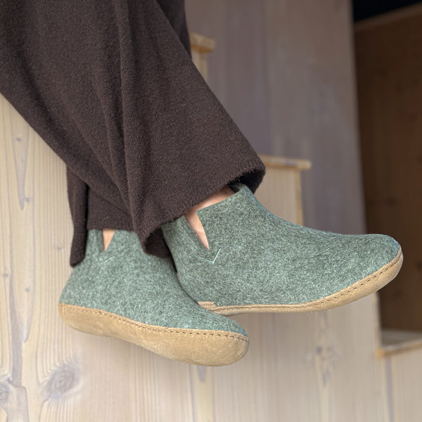 glerups Filzstiefel mit Ledersohle Filzstiefel mit Ledersohle 14 Moss