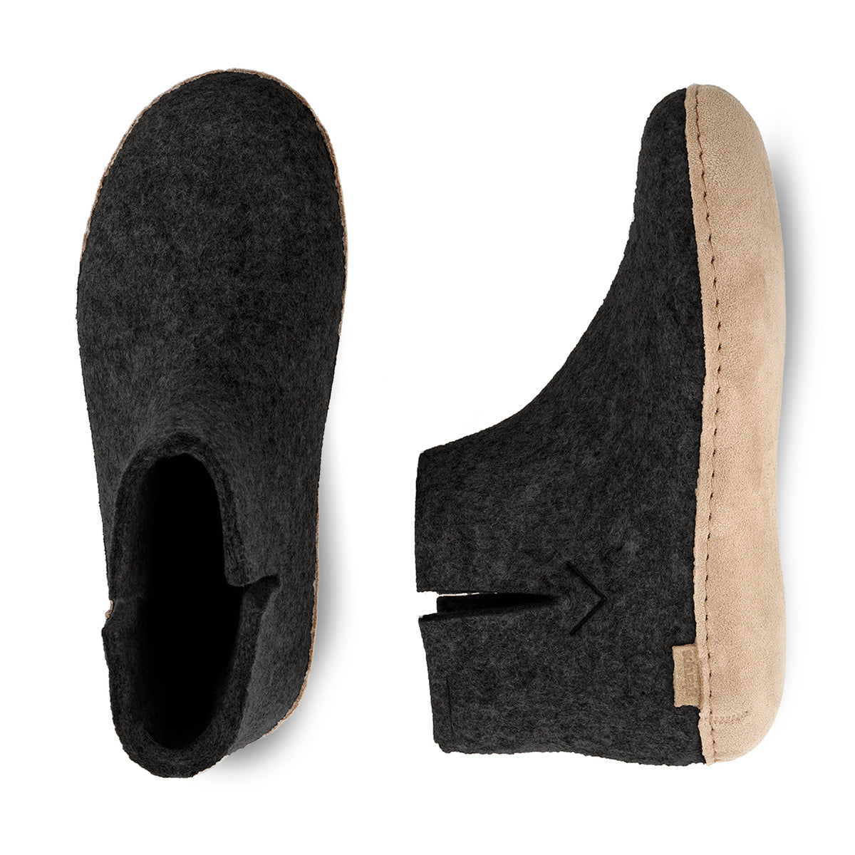 glerups Filzstiefel mit Ledersohle Filzstiefel mit Ledersohle Anthrazit