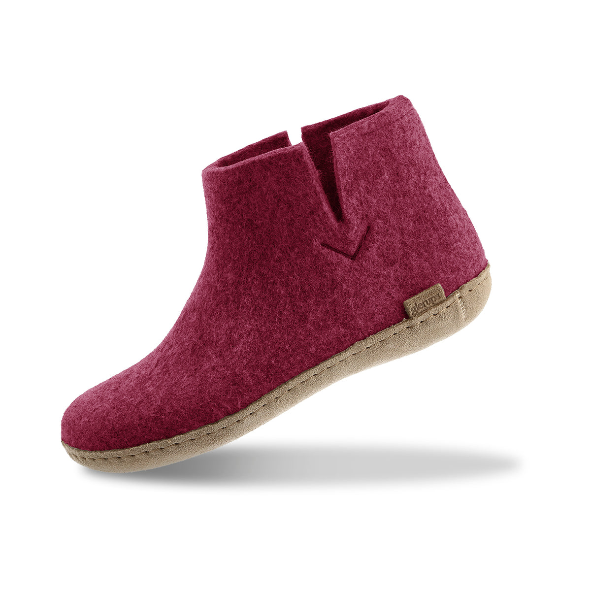 glerups Filzstiefel mit Ledersohle Filzstiefel mit Ledersohle Cranberry