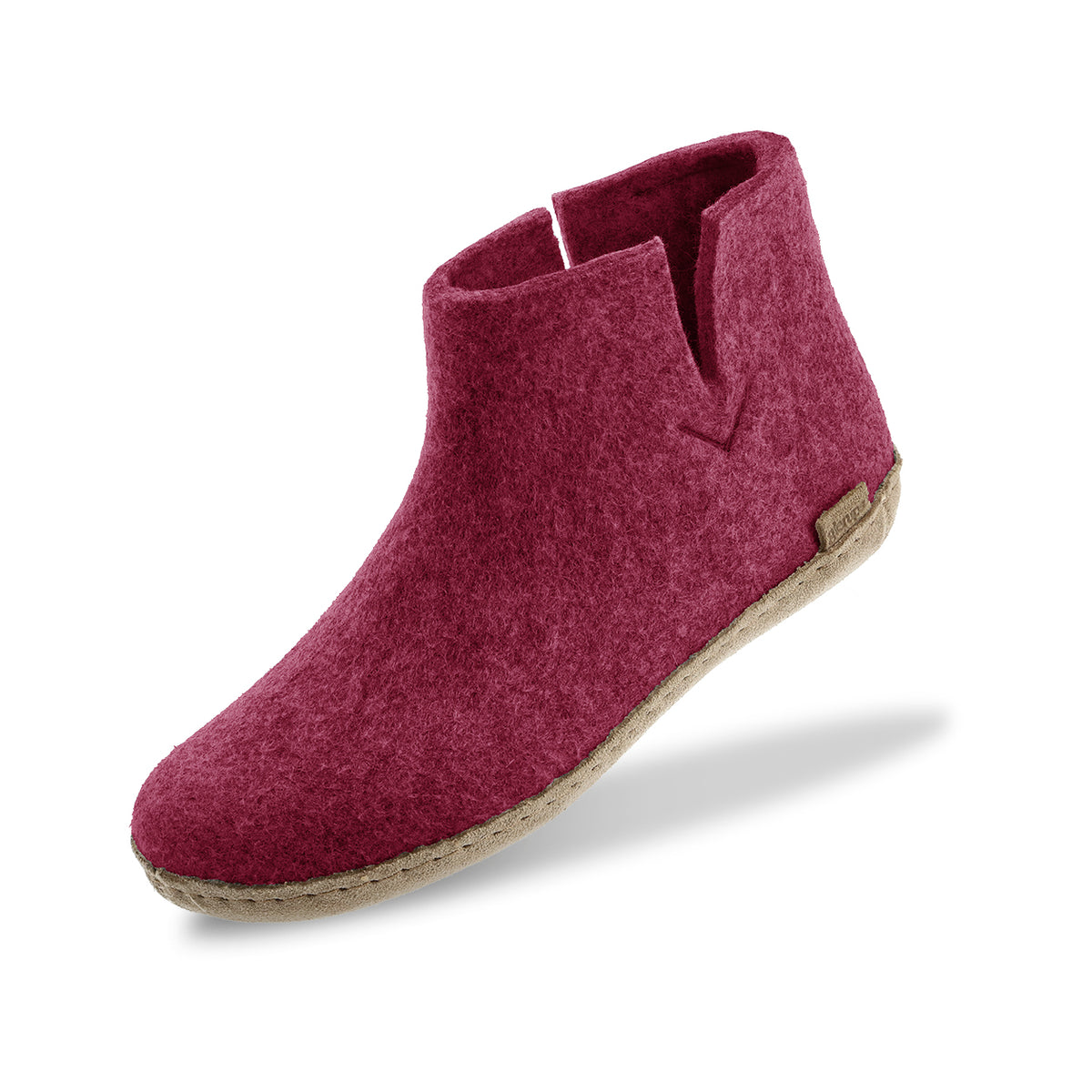 glerups Filzstiefel mit Ledersohle Filzstiefel mit Ledersohle Cranberry