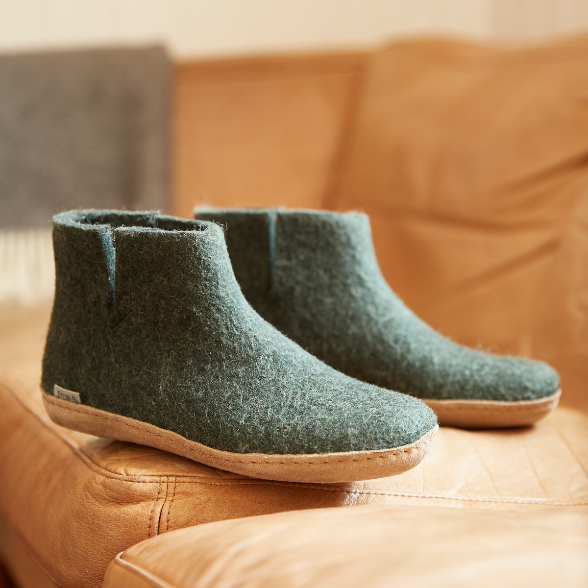 glerups Filzstiefel mit Ledersohle Filzstiefel mit Ledersohle Forest