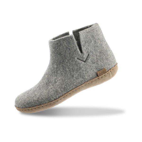 glerups Filzstiefel mit Ledersohle Filzstiefel mit Ledersohle Grau