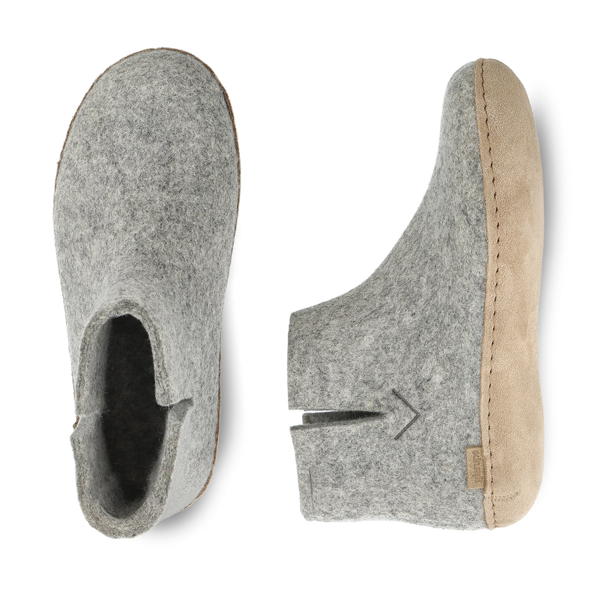 glerups Filzstiefel mit Ledersohle Filzstiefel mit Ledersohle Grau