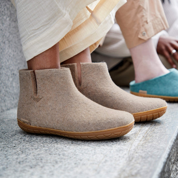 glerups Filzstiefel mit Naturkautschuksohle Filzstiefel mit Naturkautschuk 12 Sand