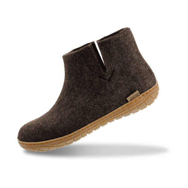 glerups Filzstiefel mit Naturkautschuksohle Filzstiefel mit Naturkautschuk Braun