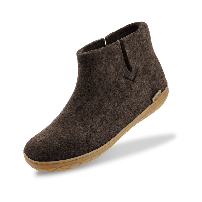 glerups Filzstiefel mit Naturkautschuksohle Filzstiefel mit Naturkautschuk Braun