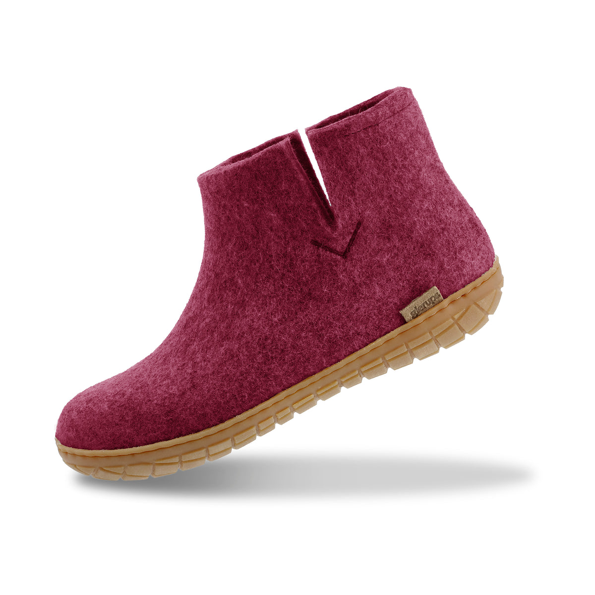 glerups Filzstiefel mit Naturkautschuksohle Filzstiefel mit Naturkautschuk Cranberry