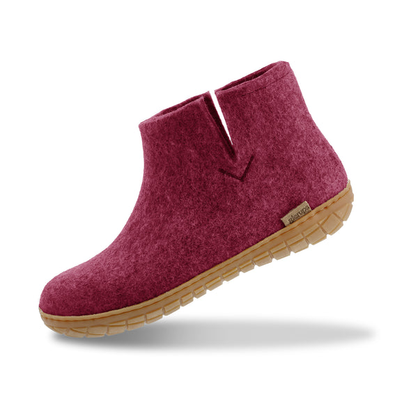glerups Filzstiefel mit Naturkautschuksohle Filzstiefel mit Naturkautschuk Cranberry