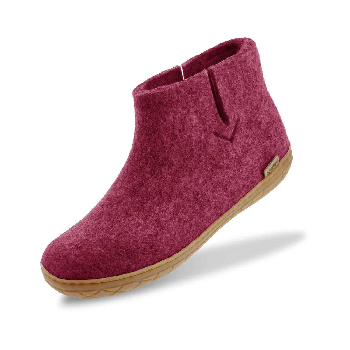 glerups Filzstiefel mit Naturkautschuksohle Filzstiefel mit Naturkautschuk Cranberry