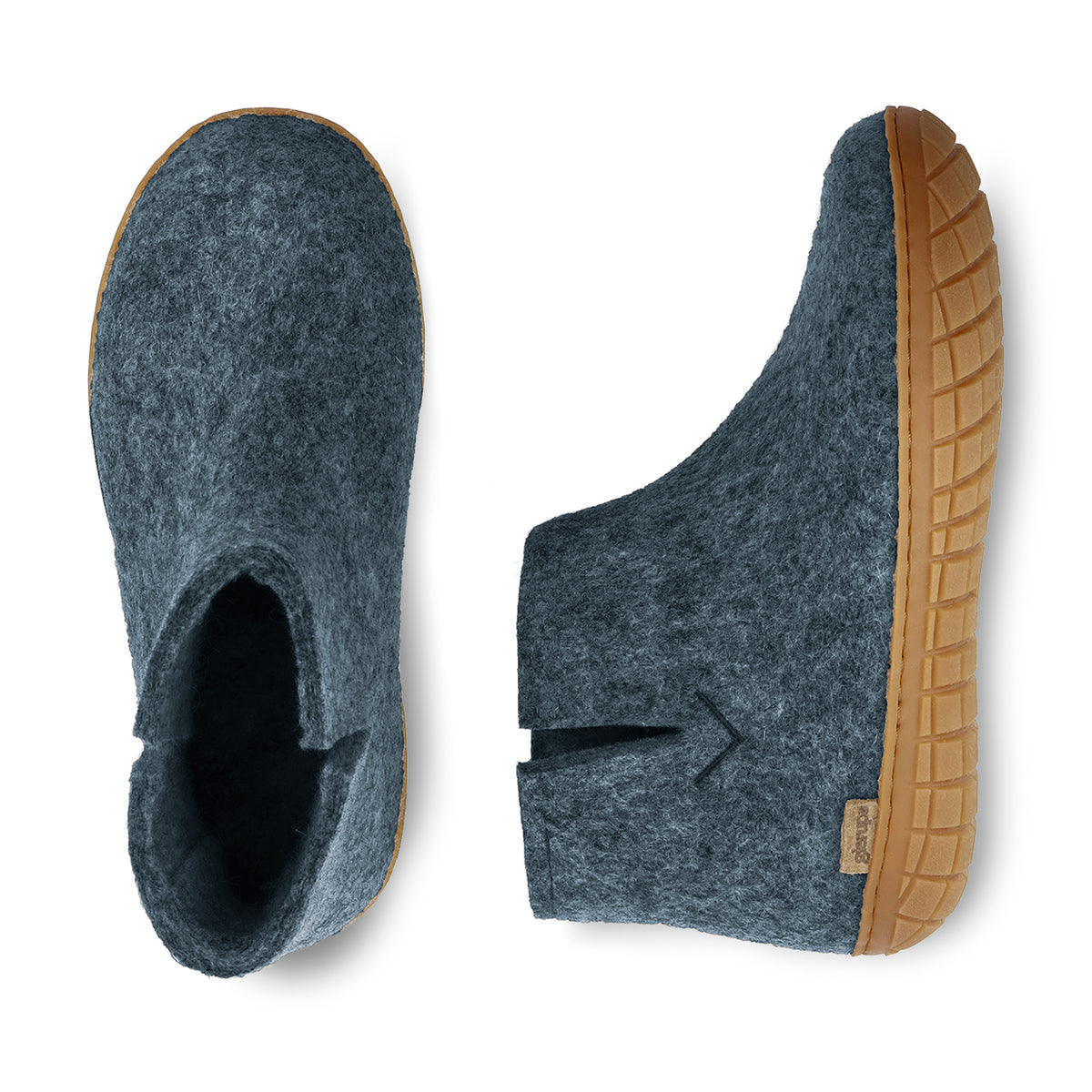 glerups Filzstiefel mit Naturkautschuksohle Filzstiefel mit Naturkautschuk Denim