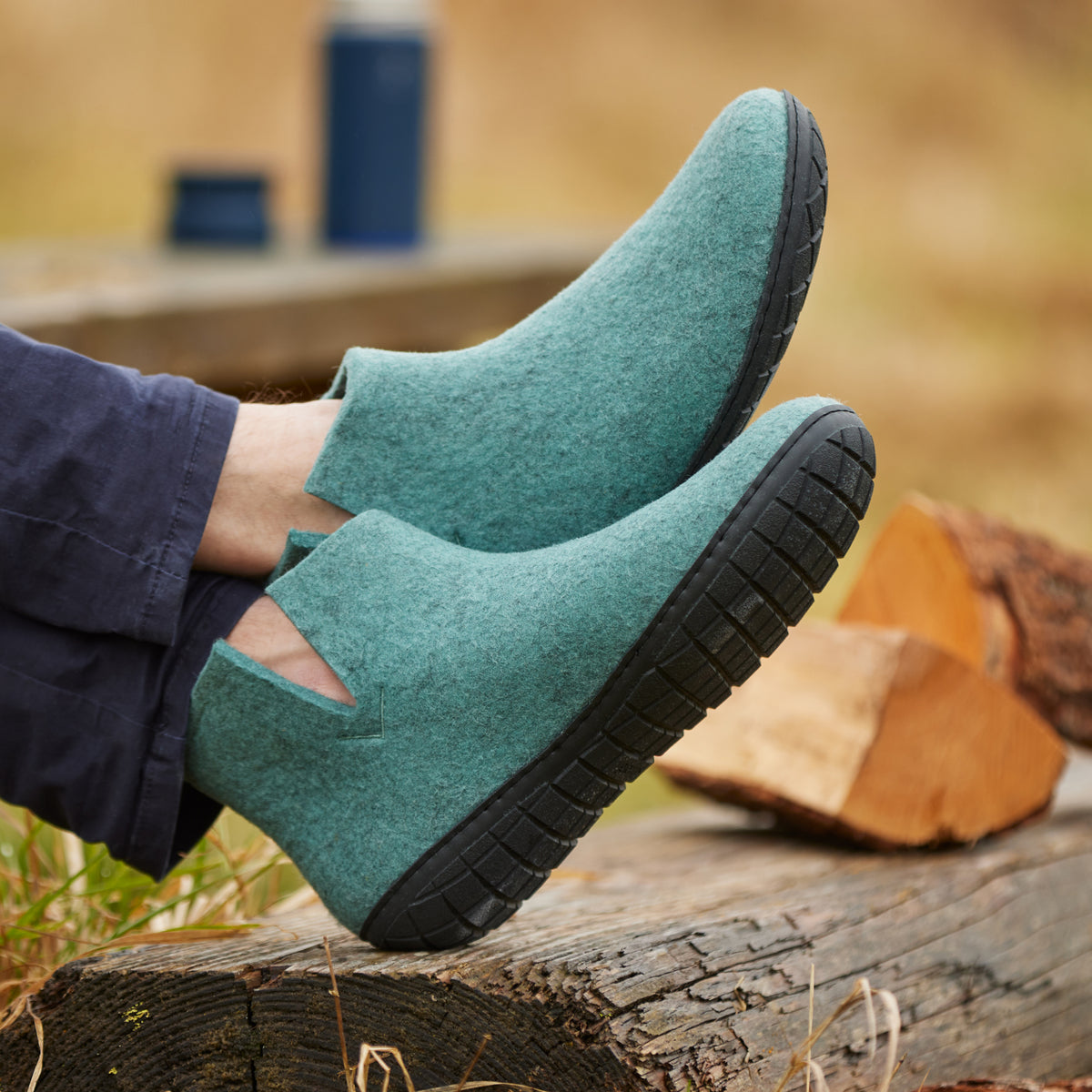 glerups Filzstiefel mit Naturkautschuksohle - schwarz Filzstiefel mit Naturkautschuk 11 North Sea