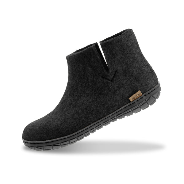 glerups Filzstiefel mit Naturkautschuksohle - schwarz Filzstiefel mit Naturkautschuk Anthrazit