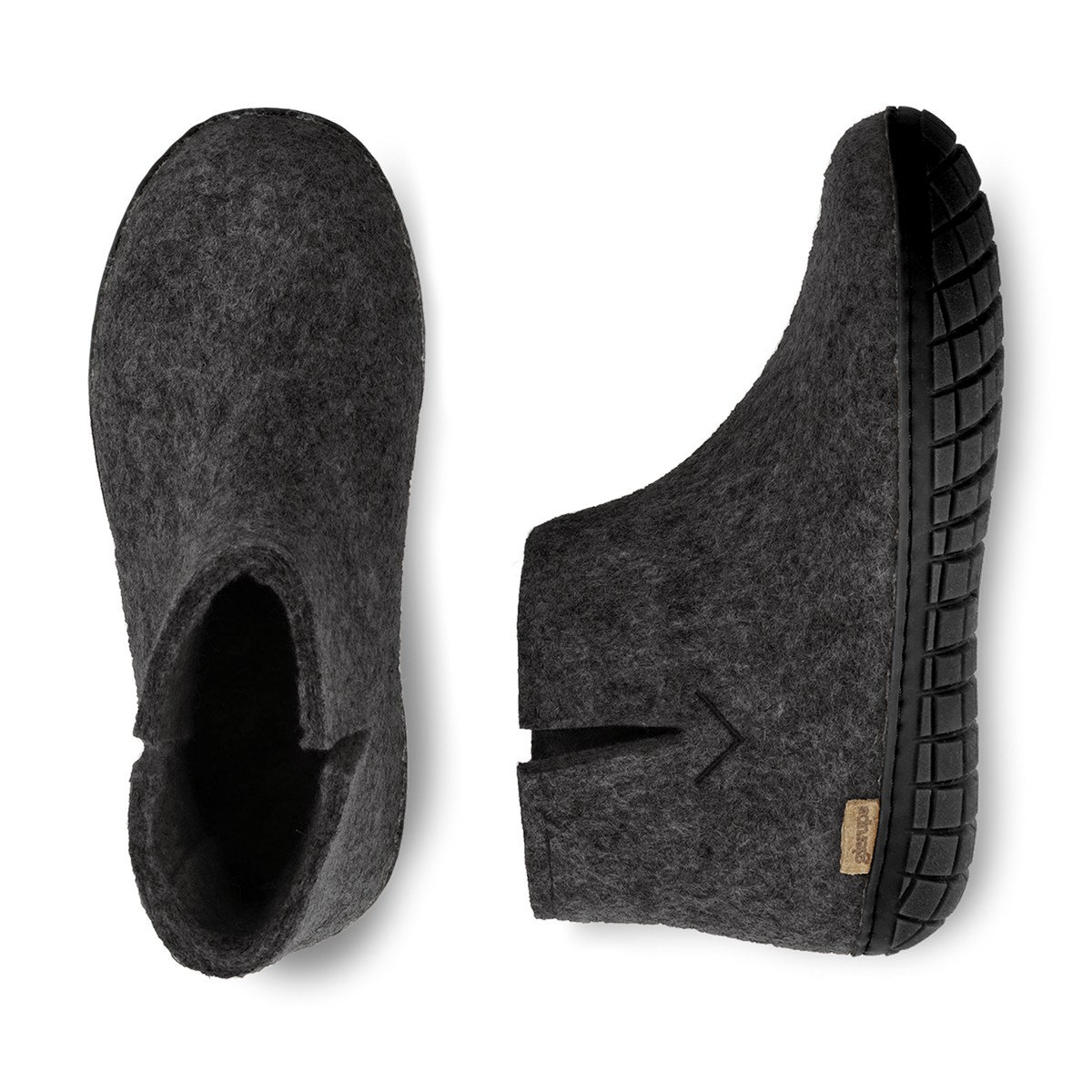 glerups Filzstiefel mit Naturkautschuksohle - schwarz Filzstiefel mit Naturkautschuk Anthrazit