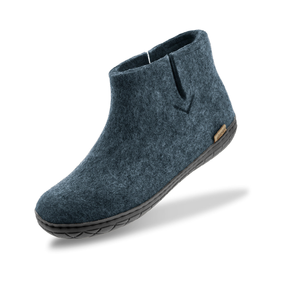 glerups Filzstiefel mit Naturkautschuksohle - schwarz Filzstiefel mit Naturkautschuk Denim