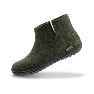 glerups Filzstiefel mit Naturkautschuksohle - schwarz Filzstiefel mit Naturkautschuk Forest