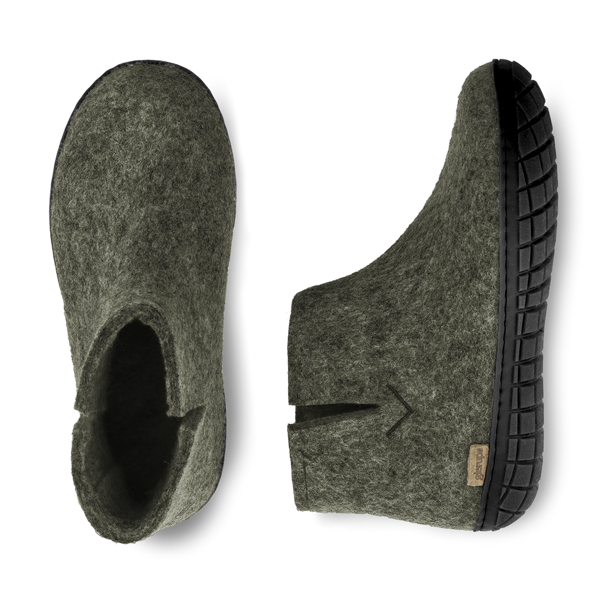 glerups Filzstiefel mit Naturkautschuksohle - schwarz Filzstiefel mit Naturkautschuk Forest