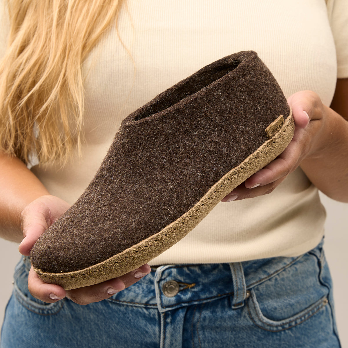 glerups Hausschuhe mit Ledersohle Hausschuhe mit Ledersohle Chestnut