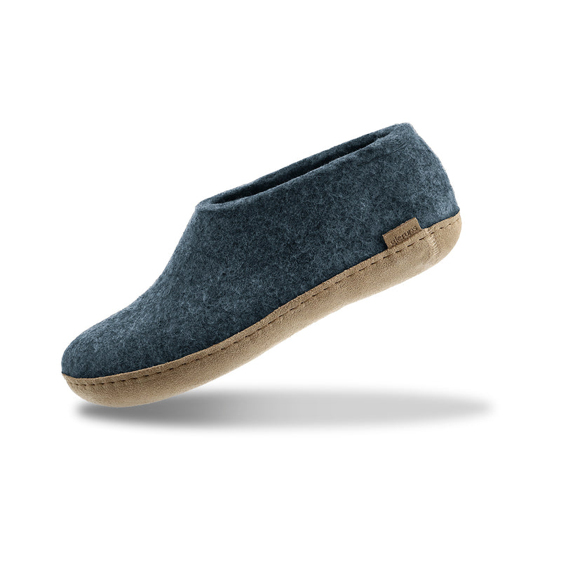 glerups Hausschuhe mit Ledersohle Hausschuhe mit Ledersohle Denim
