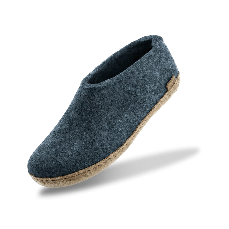 glerups Hausschuhe mit Ledersohle Hausschuhe mit Ledersohle Denim