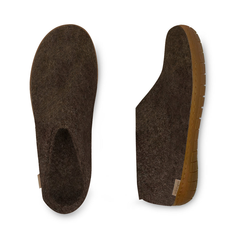 glerups Hausschuhe mit Naturkautschuksohle - honey Hausschuhe mit Naturkautschuk Chestnut