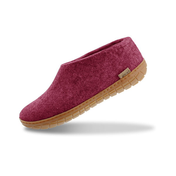 glerups Hausschuhe mit Naturkautschuksohle - honey Hausschuhe mit Naturkautschuk Cranberry