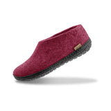 glerups Hausschuhe mit Naturkautschuksohle - schwarz Hausschuhe mit Naturkautschuk Cranberry