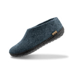 glerups Hausschuhe mit Naturkautschuksohle - schwarz Hausschuhe mit Naturkautschuk Denim