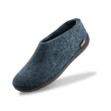glerups Hausschuhe mit Naturkautschuksohle - schwarz Hausschuhe mit Naturkautschuk Denim