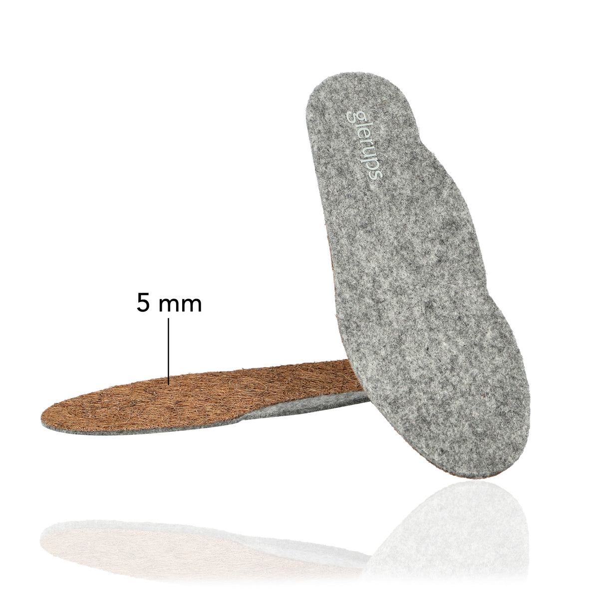 glerups Innersole 5mm, Arch Relax Filzsohle Grau