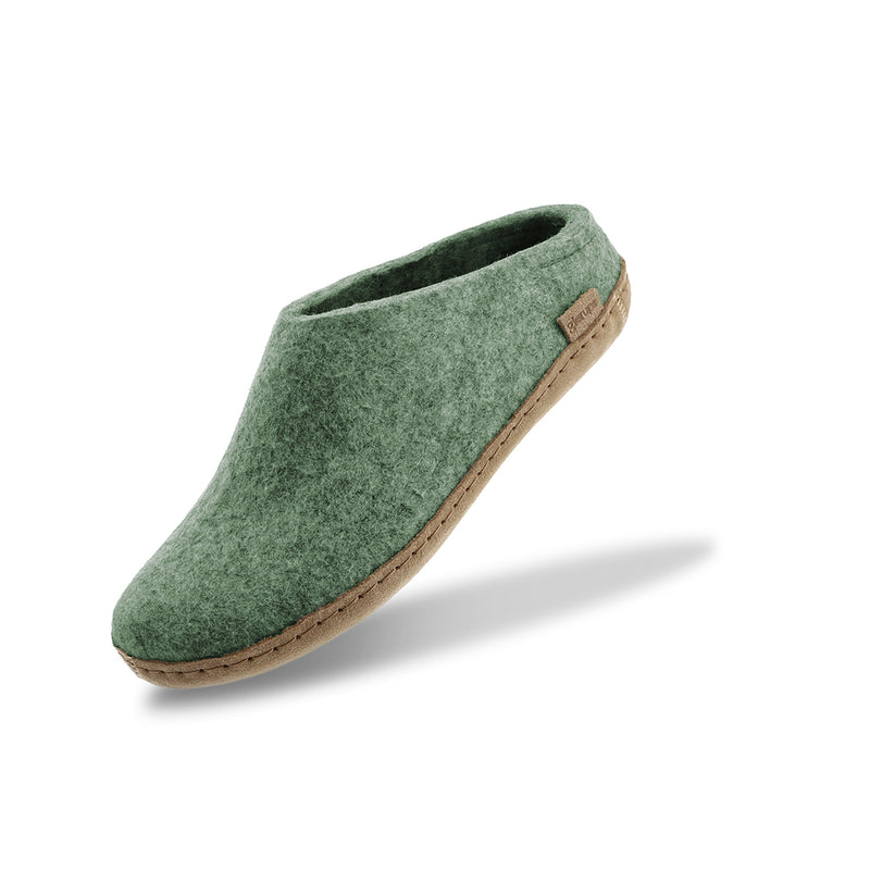 glerups Pantoffel mit Ledersohle Pantoffel mit Ledersohle 14 Moss