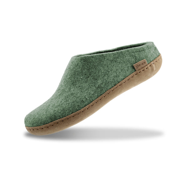 glerups Pantoffel mit Ledersohle Pantoffel mit Ledersohle 14 Moss