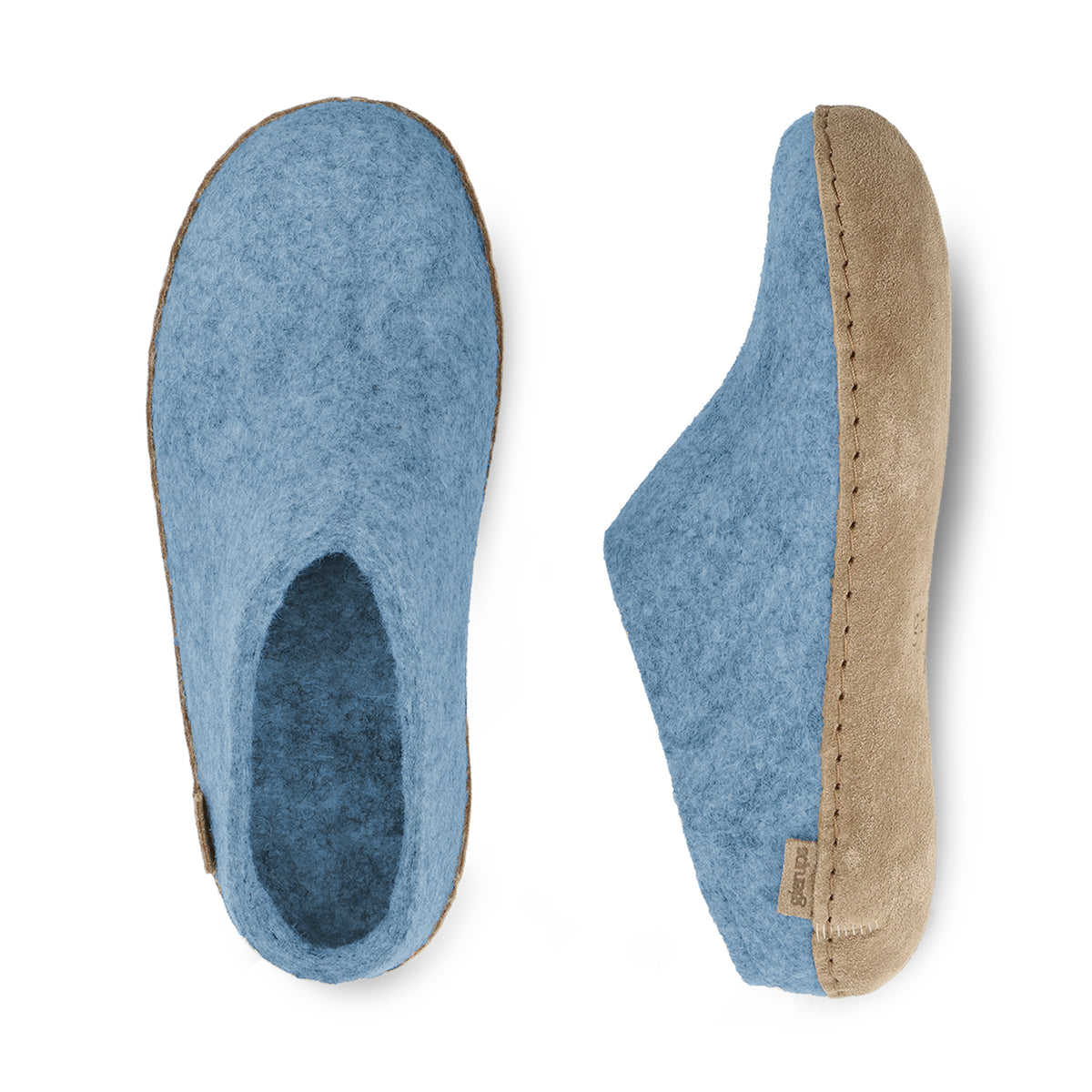 glerups Pantoffel mit Ledersohle Pantoffel mit Ledersohle 17 Sky