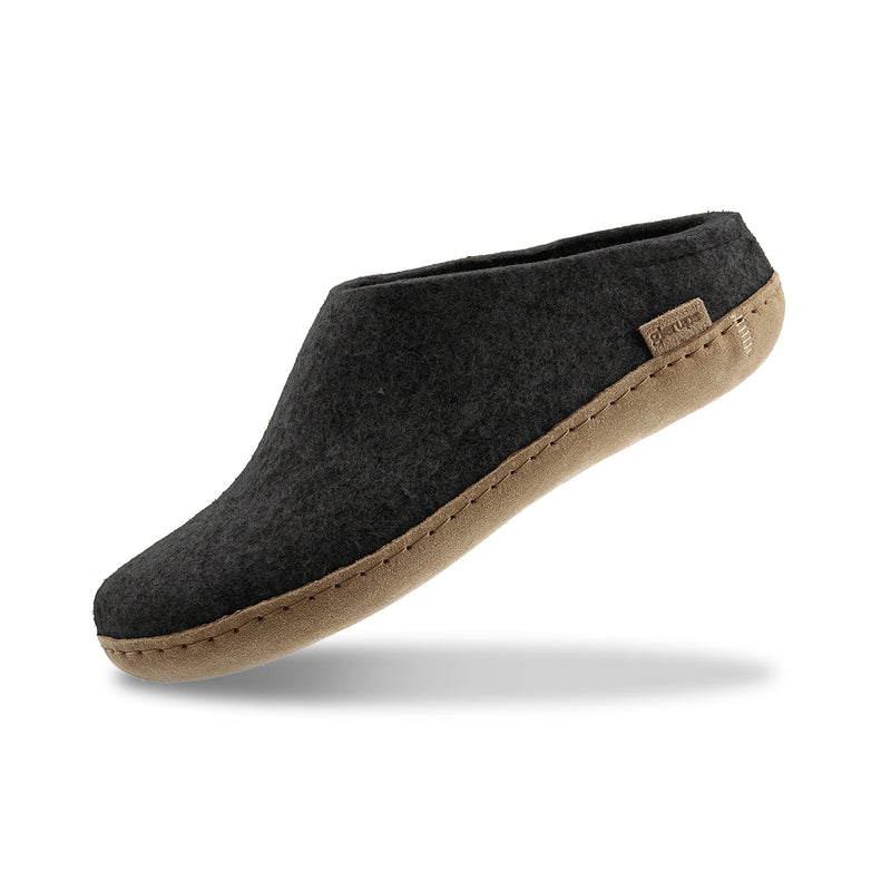 glerups Pantoffel mit Ledersohle Pantoffel mit Ledersohle Anthrazit
